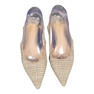 Cole Haan Italian Pointed Toe Kitten Heel  Slingback Beige‎ Women's Size 7.5B